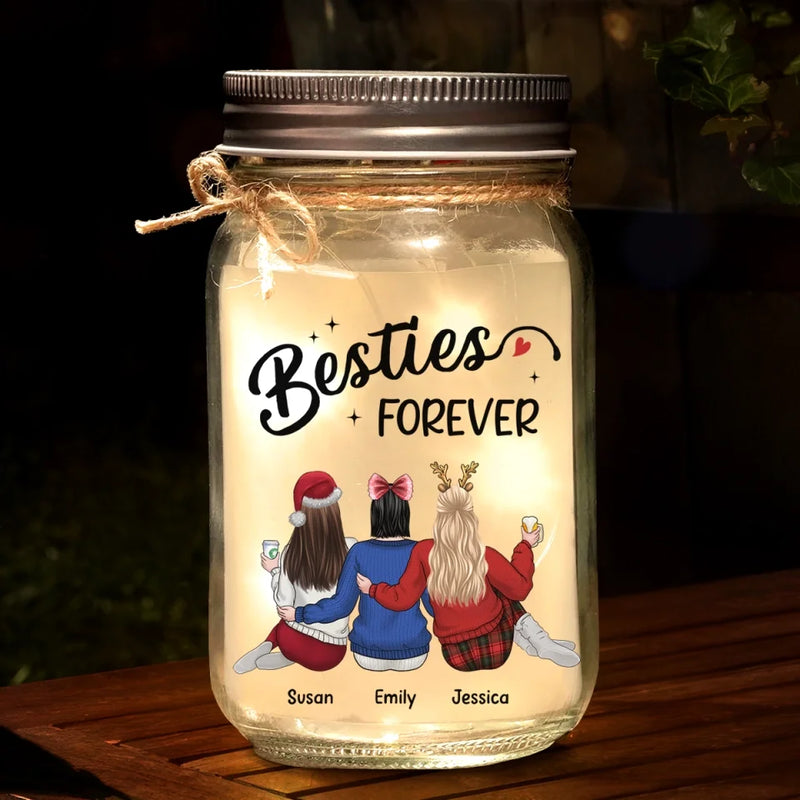 We Will Be Friends Until We're Old And Senile
 - Bestie Personalized Custom Mason Jar Light - Christmas Gift For Best Friends, BFF, Sisters