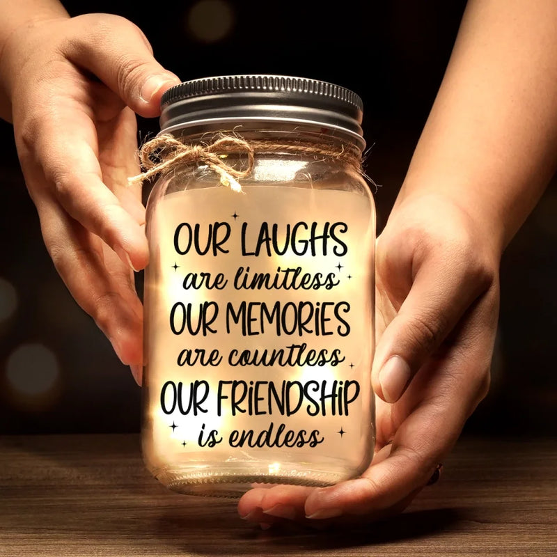 We Will Be Friends Until We're Old And Senile
 - Bestie Personalized Custom Mason Jar Light - Christmas Gift For Best Friends, BFF, Sisters