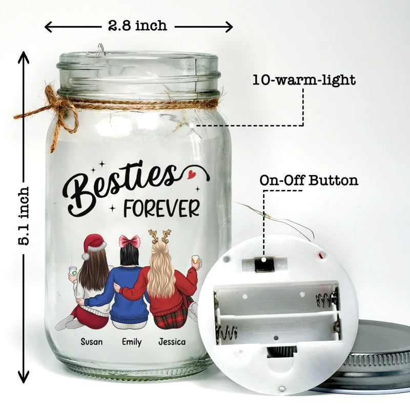 We Will Be Friends Until We're Old And Senile
 - Bestie Personalized Custom Mason Jar Light - Christmas Gift For Best Friends, BFF, Sisters