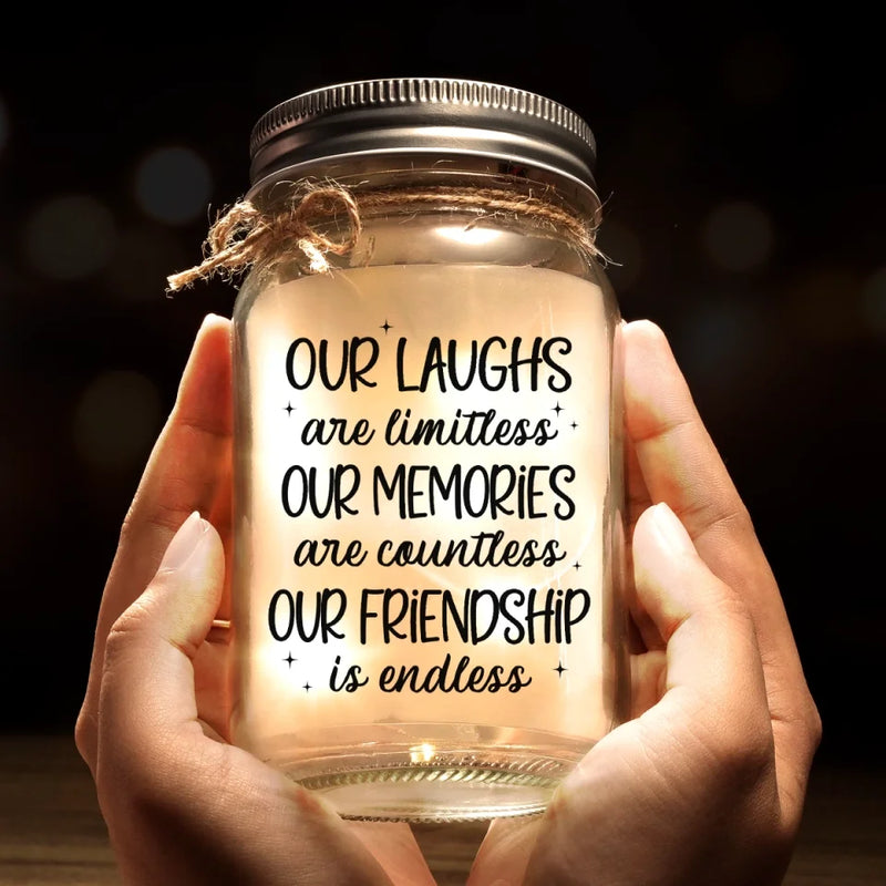 We Will Be Friends Until We're Old And Senile
 - Bestie Personalized Custom Mason Jar Light - Christmas Gift For Best Friends, BFF, Sisters