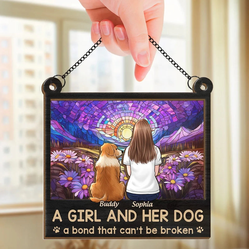 A Bond That Time Can’t Erase - Memorial Personalized Window Hanging Suncatcher - Sympathy Gift For Pet Owners, Pet Lovers