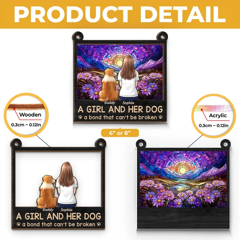 A Bond That Time Can’t Erase - Memorial Personalized Window Hanging Suncatcher - Sympathy Gift For Pet Owners, Pet Lovers