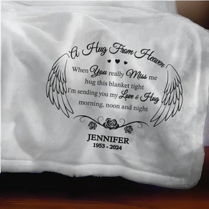 Amour du ciel - Couverture commémorative personnalisée - Cadeau de condoléances pour les membres de la famille