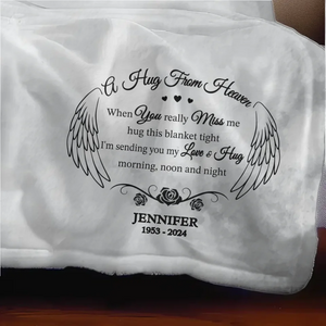 Amour du ciel - Couverture commémorative personnalisée - Cadeau de condoléances pour les membres de la famille