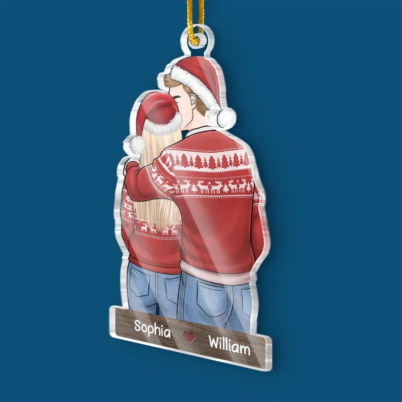 Together Is A Wonderful Place To Be - Couple Personalized Custom Ornament - Acrylic Custom Shaped - Christmas Gift For Husband Wife, Anniversary