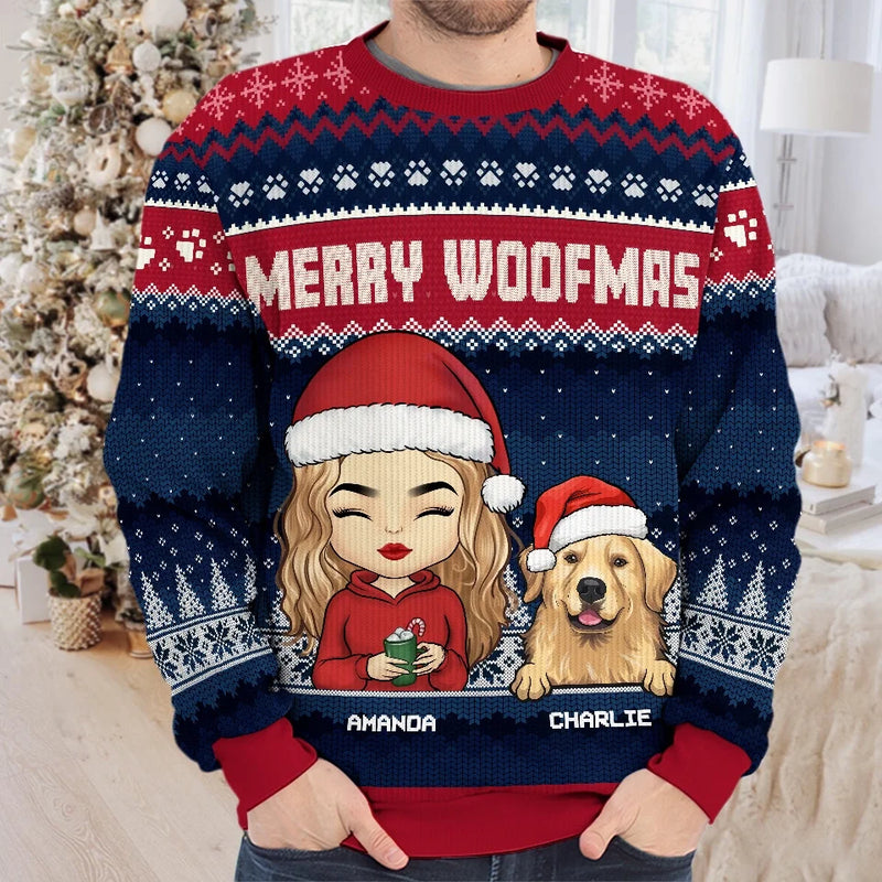 Wagging Tails All The Way To Christmas! - Dog & Cat Personalized Custom Ugly Sweatshirt - Unisex Wool Jumper - Christmas Gift For Pet Owners, Pet Lovers