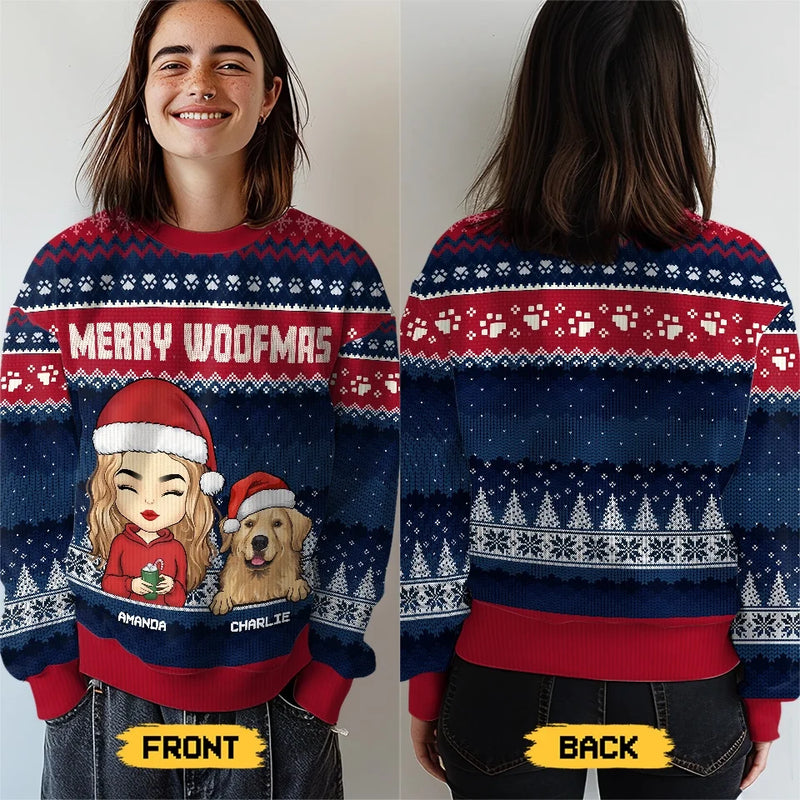 Wagging Tails All The Way To Christmas! - Dog & Cat Personalized Custom Ugly Sweatshirt - Unisex Wool Jumper - Christmas Gift For Pet Owners, Pet Lovers