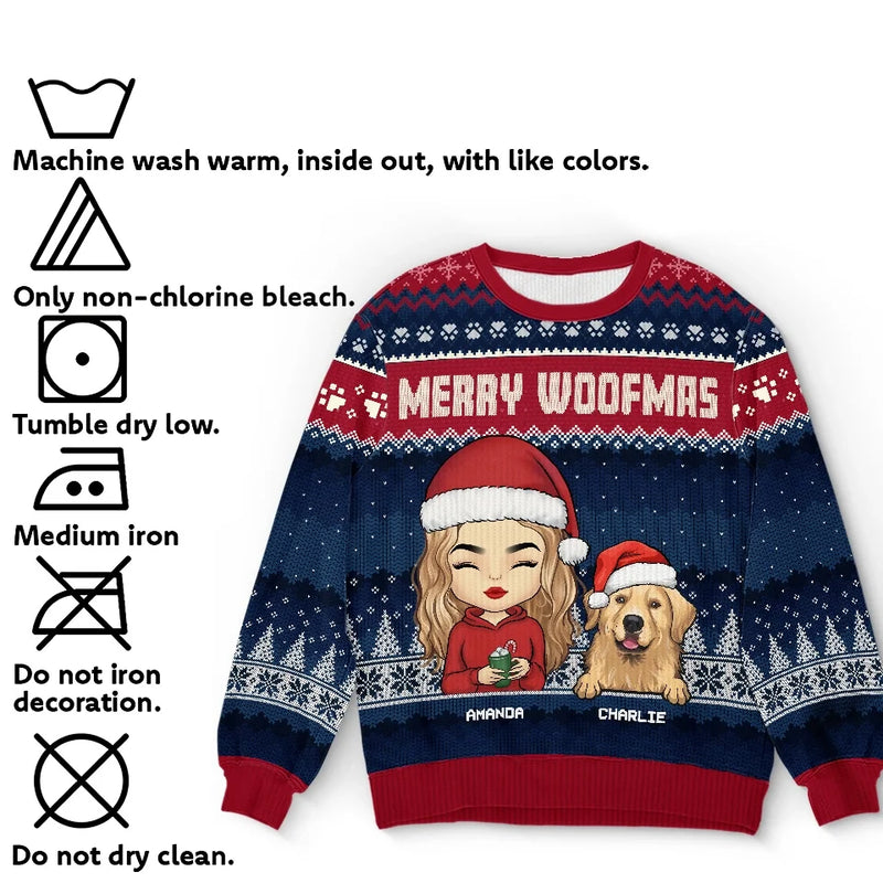 Wagging Tails All The Way To Christmas! - Dog & Cat Personalized Custom Ugly Sweatshirt - Unisex Wool Jumper - Christmas Gift For Pet Owners, Pet Lovers