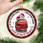 Custom Name Funny Christmas Couple Gifts - Personalized Ceramic Ornament