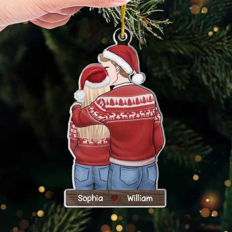 Together Is A Wonderful Place To Be - Couple Personalized Custom Ornament - Acrylic Custom Shaped - Christmas Gift For Husband Wife, Anniversary