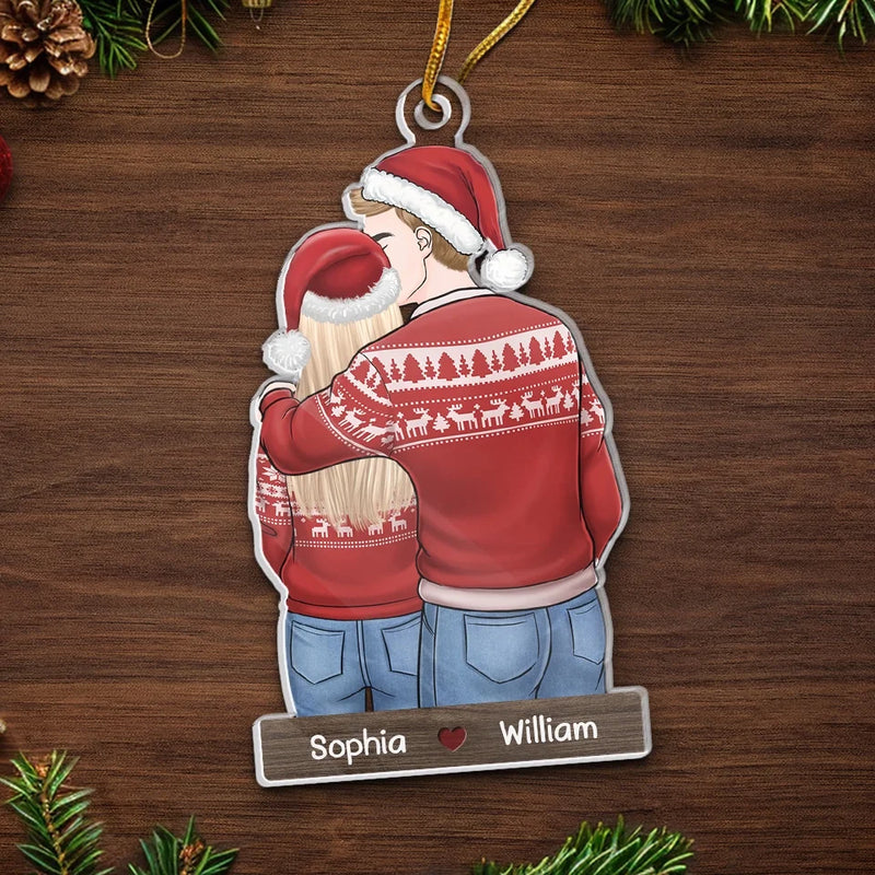 Together Is A Wonderful Place To Be - Couple Personalized Custom Ornament - Acrylic Custom Shaped - Christmas Gift For Husband Wife, Anniversary