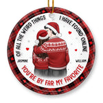 Custom Name Funny Christmas Couple Gifts - Personalized Ceramic Ornament