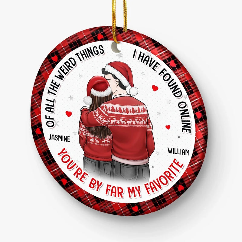I Love You Then I Love You Still - Couple Personalized Custom Ornament - Ceramic Round Shaped - Christmas Gift For Husband Wife, Anniversary