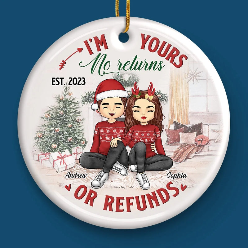You Are The Sweetness In My Christmas Holiday - Couple Personalized Custom Ornament - Ceramic Round Shaped - Christmas Gift For Husband Wife, Anniversary