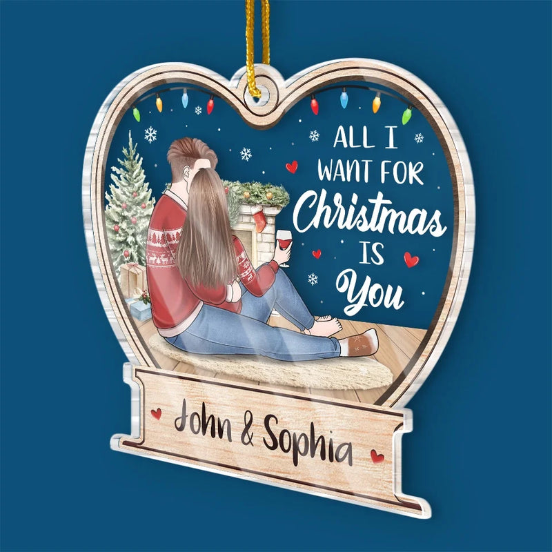 As Long As We Love, There Will Always Be Christmas - Couple Personalized Custom Ornament - Acrylic Custom Shaped - Christmas Gift For Husband Wife, Anniversary
