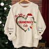 The Lights Of Grandma's Life - Family Personalized Custom Unisex Sweatshirt With Design On Sleeve - Christmas Gift For Mom, Grandma