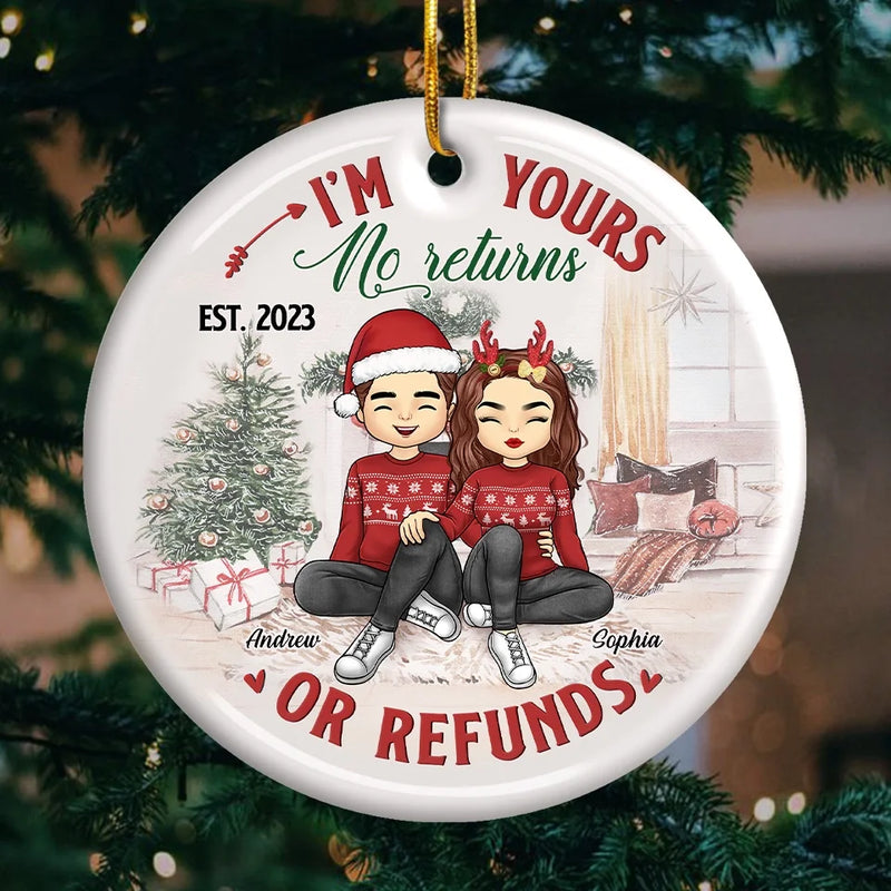 You Are The Sweetness In My Christmas Holiday - Couple Personalized Custom Ornament - Ceramic Round Shaped - Christmas Gift For Husband Wife, Anniversary