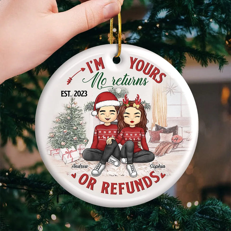 You Are The Sweetness In My Christmas Holiday - Couple Personalized Custom Ornament - Ceramic Round Shaped - Christmas Gift For Husband Wife, Anniversary