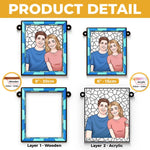 This Ornament Reflects The Love And Laughter We Share - Couple Personalized Window Hanging Suncatcher - Christmas Gift For Husband Wife, Anniversary