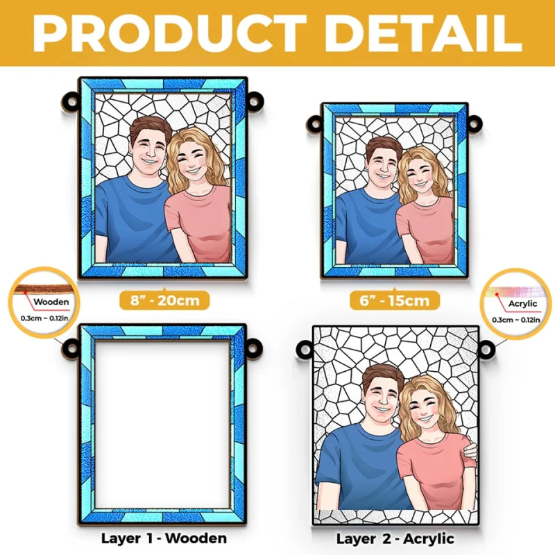 This Ornament Reflects The Love And Laughter We Share - Couple Personalized Window Hanging Suncatcher - Christmas Gift For Husband Wife, Anniversary