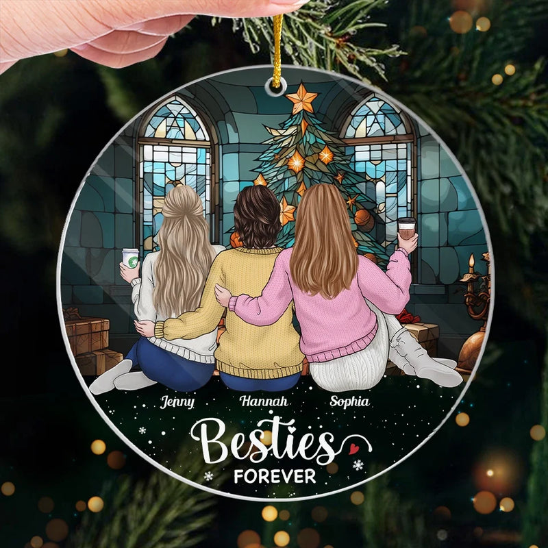 Friends Are The Family We Choose For Ourselves - Bestie Personalized Custom Ornament - Acrylic Custom Shaped - Christmas Gift For Best Friends, BFF, Sisters