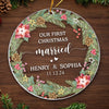 Our First Christmas Married - Couple Personalized Custom Ornament - Acrylic Custom Shaped - Christmas Gift For Husband Wife, Anniversary, First Christmas