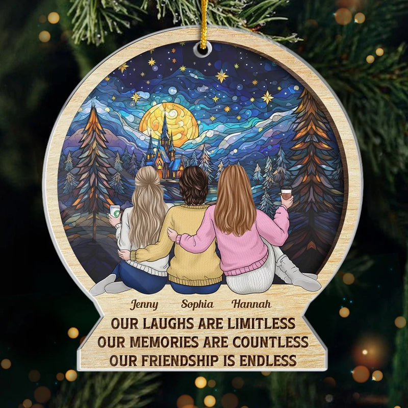 Friends Make Everything Easier - Bestie Personalized Custom Ornament - Acrylic Custom Shaped - Christmas Gift For Best Friends, BFF, Sisters