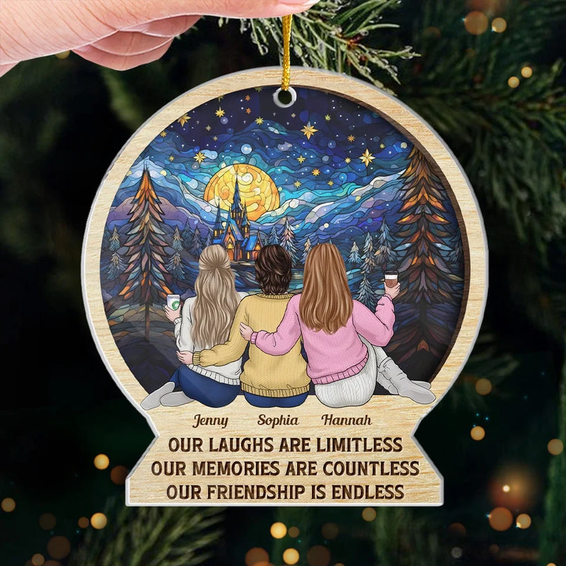 Friends Make Everything Easier - Bestie Personalized Custom Ornament - Acrylic Custom Shaped - Christmas Gift For Best Friends, BFF, Sisters