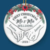 It's Beginning To Look A Lot Like Our First Christmas - Couple Personalized Custom 3D Inflated Effect Printed Ornament - Ceramic Round Shaped - Christmas Gift For Husband Wife, Anniversary, First Christmas
