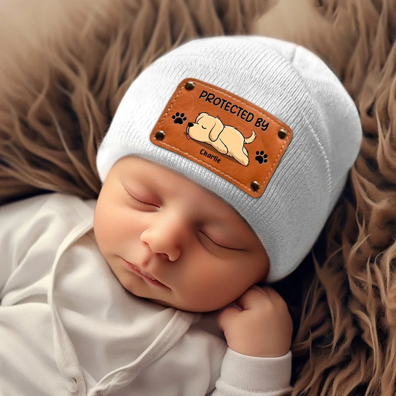 A Dog Wags Its Tail With Its Heart - Dog & Cat Personalized Custom Baby Beanie Hat - Gift For Pet Owners, Pet Lovers