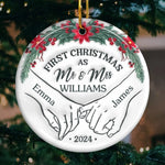 It's Beginning To Look A Lot Like Our First Christmas - Couple Personalized Custom 3D Inflated Effect Printed Ornament - Ceramic Round Shaped - Christmas Gift For Husband Wife, Anniversary, First Christmas