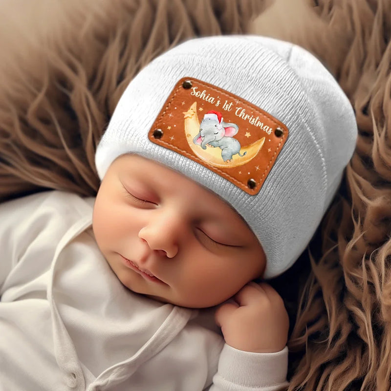 Our Baby’s First Christmas Is Sweeter Than Candy Canes - Family Personalized Custom Baby Beanie Hat - Christmas Gift For Baby Kids, Newborn Baby