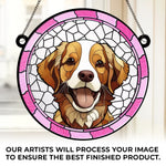 Stained-Glass-Inspired Dog Portrait Decor - Suncatcher Ornament