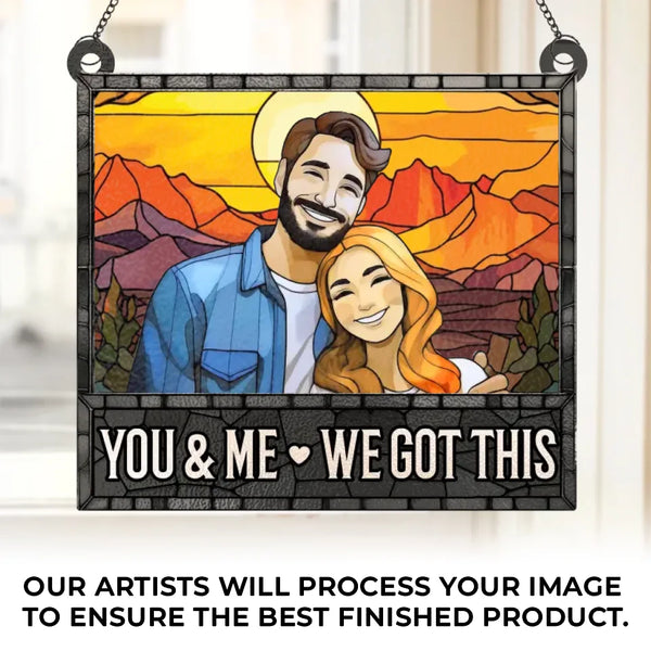Custom Family Portrait Stained Glass Suncatcher