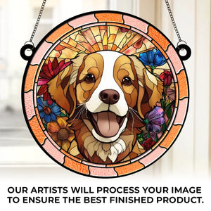 Custom Photo I’m Right Here Inside Your Heart - Memorial Personalized Window Hanging Suncatcher - Sympathy Gift For Pet Owners, Pet Lovers