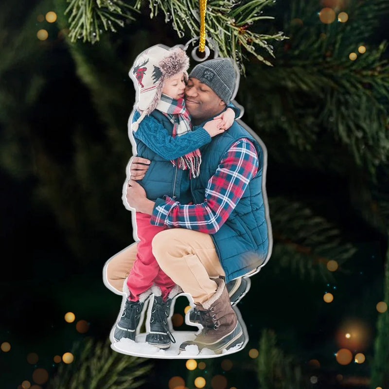 Custom Photo Perfect For Hanging On The Tree And Cherishing Memories Together - Family Personalized Custom Ornament - Acrylic Custom Shaped - Christmas Gift For Dad