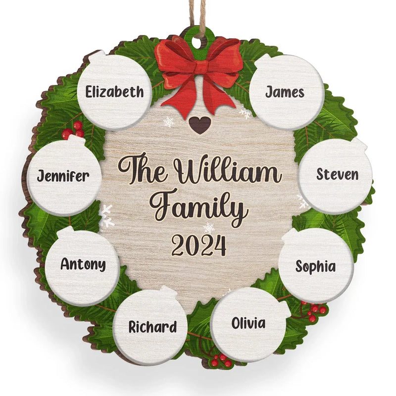 Family Is The Greatest Christmas Gift - Family Personalized Custom Ornament - Wood Custom Shaped - Christmas Gift For Family Members