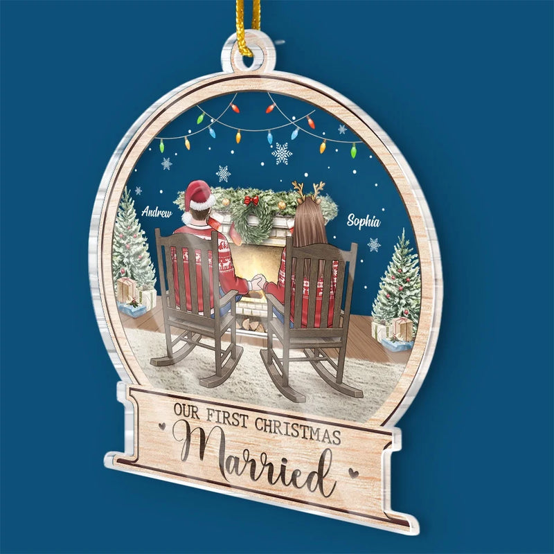 Our First December To Remember - Couple Personalized Custom Ornament - Acrylic Custom Shaped - Christmas Gift For Husband Wife, Anniversary, First Christmas