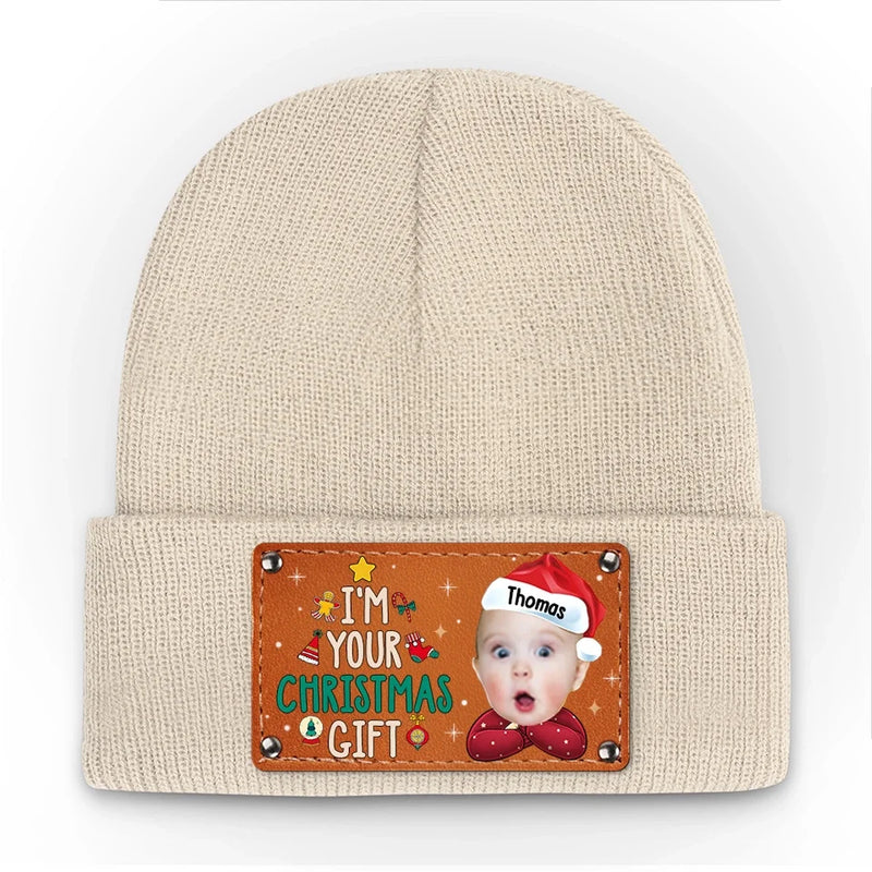 Custom Photo I'm Your Christmas Gift - Family Personalized Custom Baby Beanie Hat - Christmas Gift For Baby Kids, Newborn Baby