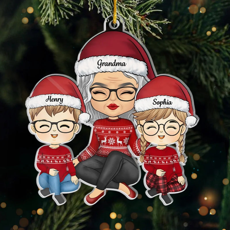 Christmas Joy Is Found In Family Bonds - Family Personalized Custom Ornament - Acrylic Custom Shaped - Christmas Gift For Grandma