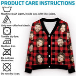 Custom Photo Season's Greetings - Family Personalized Custom Ugly Christmas Cardigan - Christmas Gift For Family Members