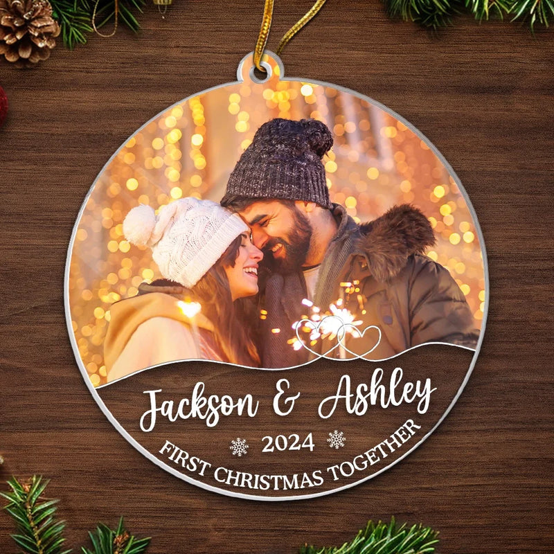 Custom Photo My Love For You Is Evergreen - Couple Personalized Custom Ornament - Acrylic Custom Shaped - Christmas Gift For Husband Wife, Anniversary, First Christmas