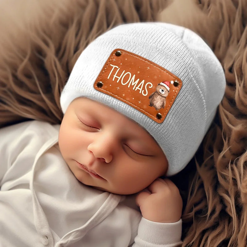 Our Pride And Christmas Joy - Family Personalized Custom Baby Beanie Hat - Christmas Gift For Baby Kids, Newborn Baby