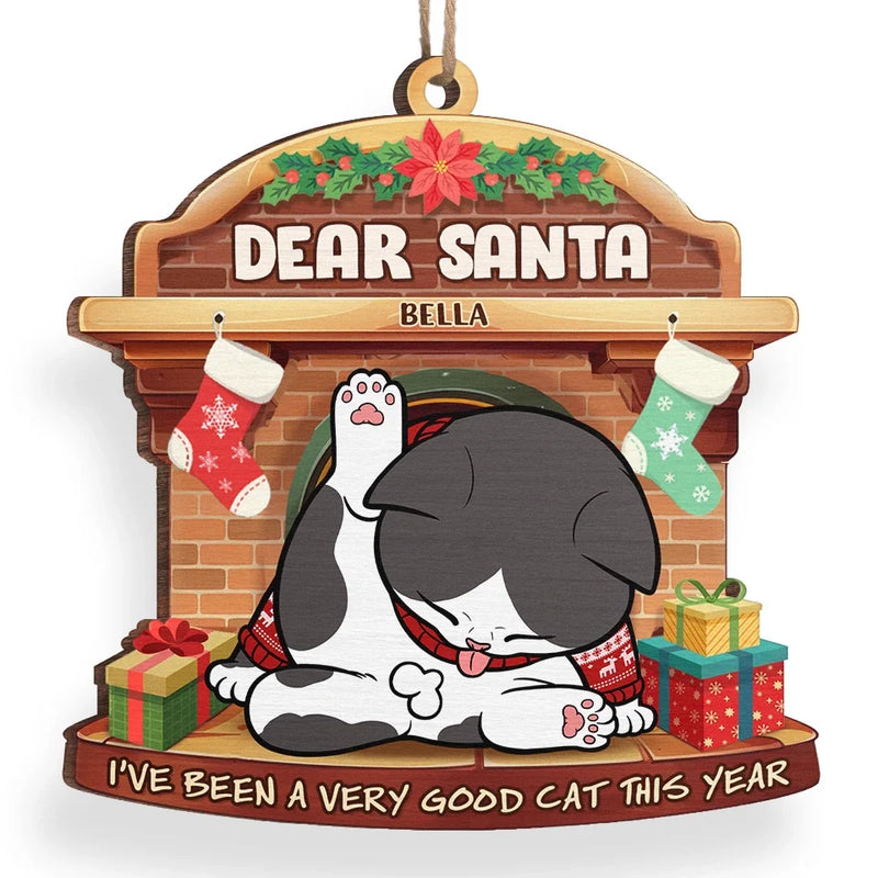 Santa Paws Is The Best Clause - Cat Personalized Custom Ornament - Wood Custom Shaped - Christmas Gift For Pet Owners, Pet Lovers