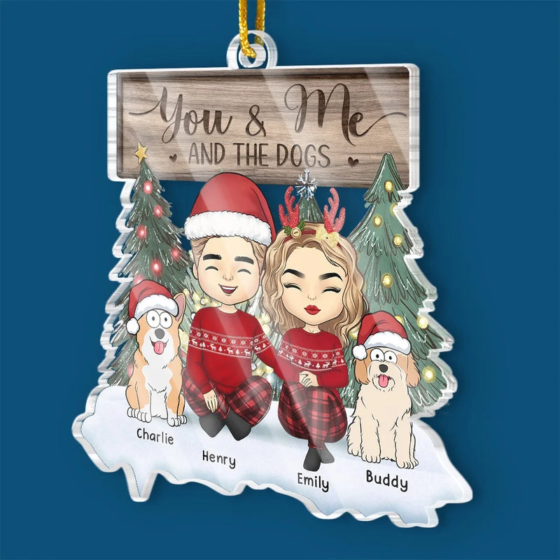 Paws And Love Fill Our Home - Dog & Cat Personalized Custom Ornament - Acrylic Custom Shaped - Christmas Christmas Gift For Husband Wife, Anniversary, Pet Owners, Pet Lovers