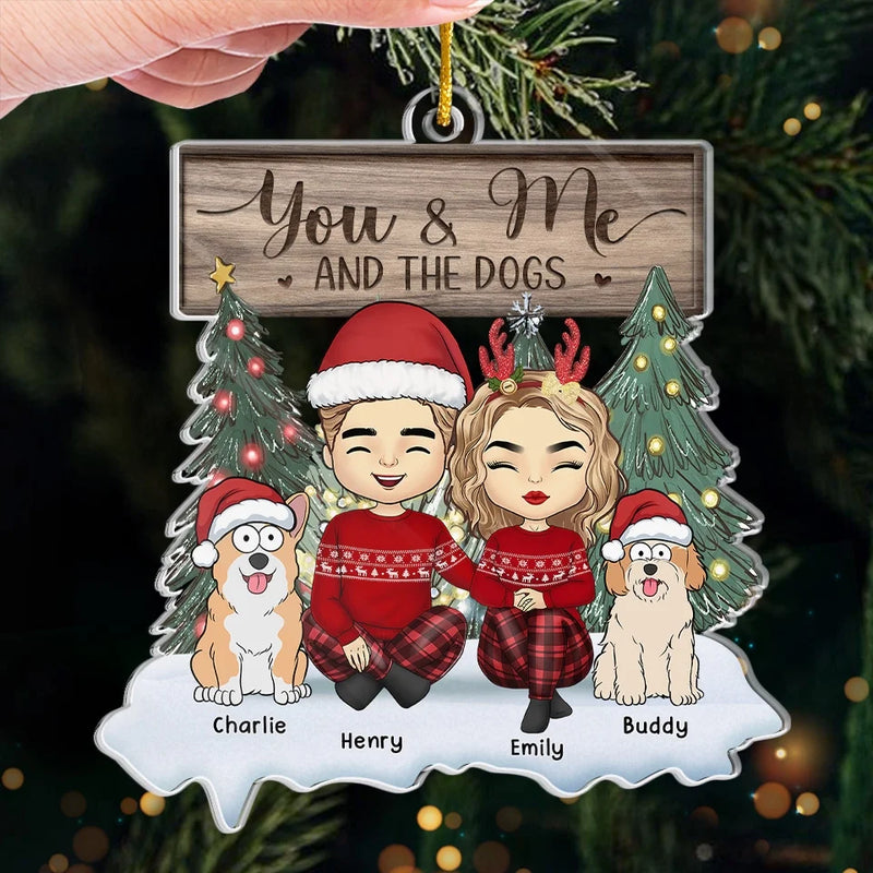 Paws And Love Fill Our Home - Dog & Cat Personalized Custom Ornament - Acrylic Custom Shaped - Christmas Christmas Gift For Husband Wife, Anniversary, Pet Owners, Pet Lovers