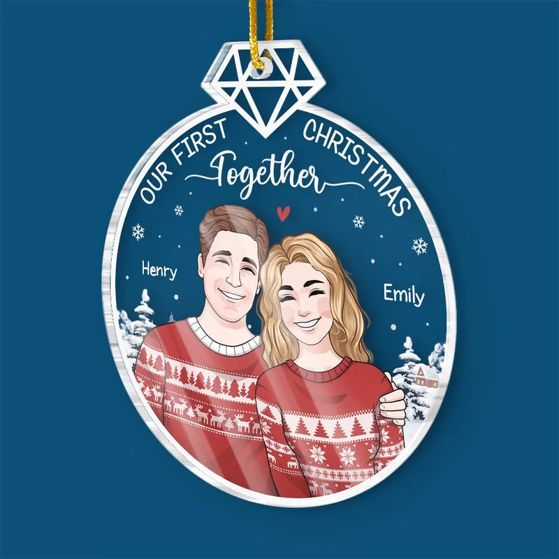 It's Beginning To Look A Lot Like Our First Christmas Together - Couple Personalized Custom Ornament - Acrylic Custom Shaped - Christmas Gift For Husband Wife, Anniversary, First Christmas