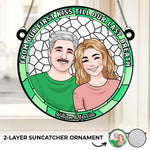Custom Name Couple Love Gifts - Personalized Suncatcher Ornament