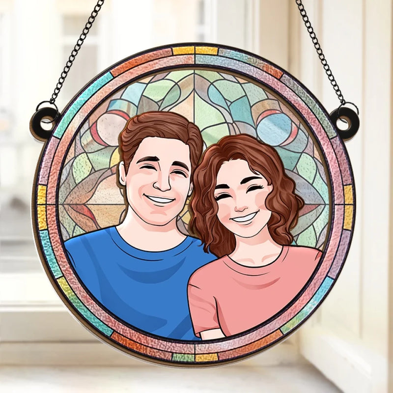 I Only Have Ice For You - Couple Personalized Window Hanging Suncatcher Ornament - Christmas Gift For Husband Wife, Anniversary