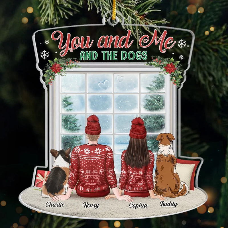 Happy Holidays From Our Pawfect Family - Couple Personalized Custom Ornament - Acrylic Custom Shaped - Christmas Gift For Husband Wife, Anniversary, Pet Owners, Pet Lovers